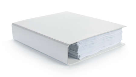 Blank white binder isolated on whiteの写真素材