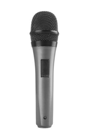 modern microphone on a white backgroundの写真素材