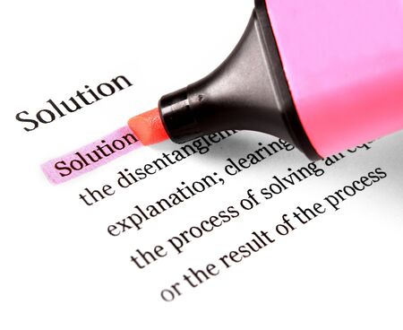 Highlighter and word solution - concept business backgroundの写真素材