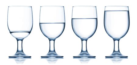 Cocktail Glass Collection - wine glasses isolated on white backgroundの写真素材