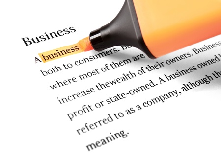 Highlighter and word business - concept backgroundの写真素材