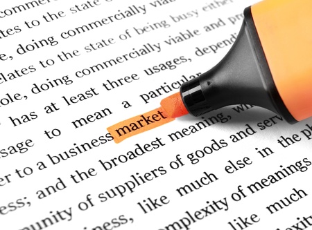 Highlighter and word market conceptの写真素材