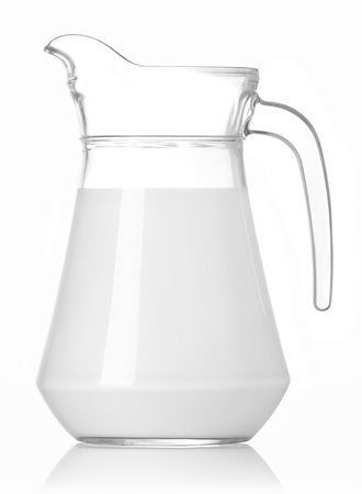 Milk jug. Isolated on white backgroundの写真素材