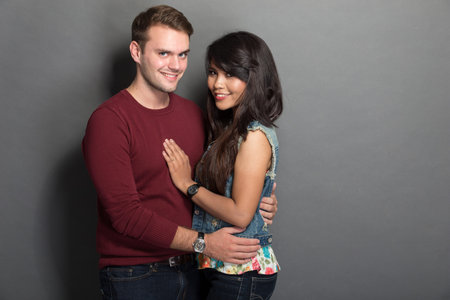 A portrait of a happy young multicultural couple
