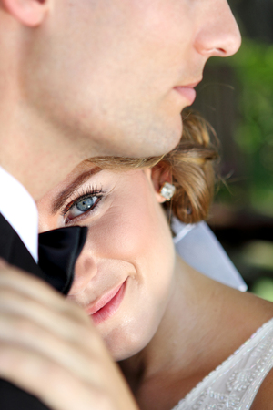 woman with beautiful blue eyeの写真素材