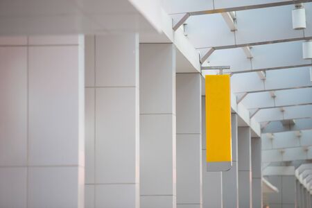 A portrait of a blank billboard or sign for advertisementの写真素材