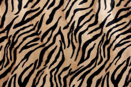 close up of beautiful tiger fur - colorful texture with orange, beige, and black