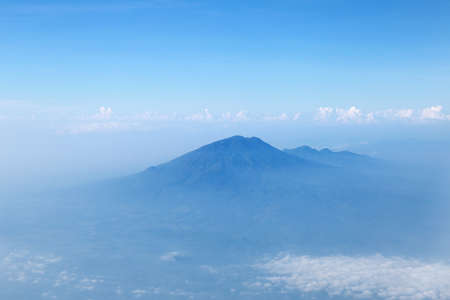 portrait of landscape of mountain from the airplane windowの写真素材