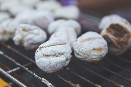 A potrait of asian style fish cake from sumatra indonesia, grilled pempekの写真素材