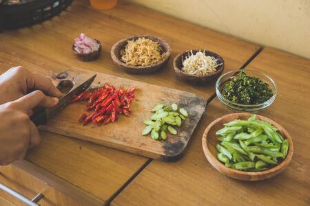 A portait of Ingredients, preparing to cook stir-fry vegetablesの写真素材