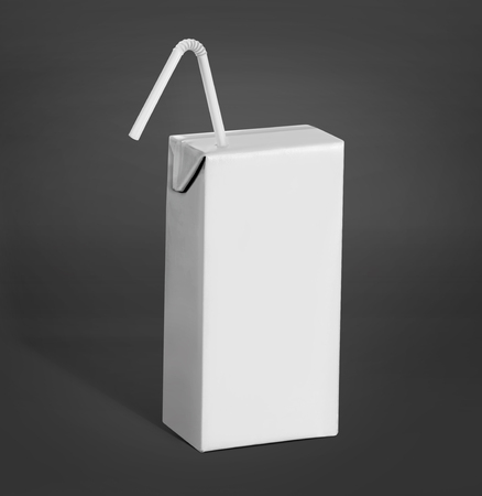 blank pack of drink liquid product ready for your design. over grey background mockupの写真素材