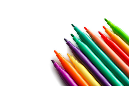 colorful markers isolated on white background