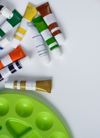 watercolor and paletteの写真素材