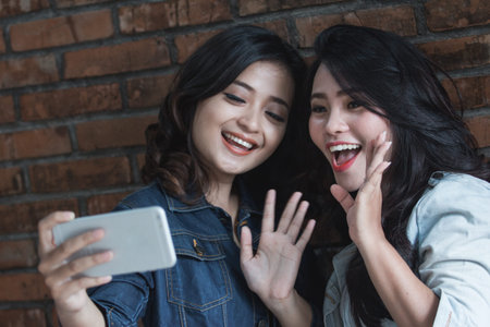 Two female friends activity