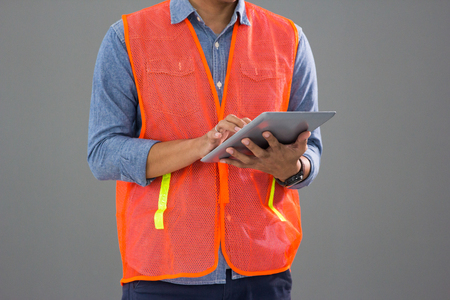 Concept architect and engineers with tabletの写真素材