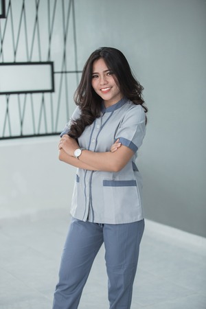 Female nurse in shootの写真素材