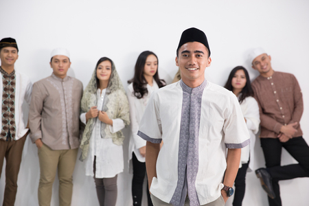 Group of men and woman asian muslimの写真素材
