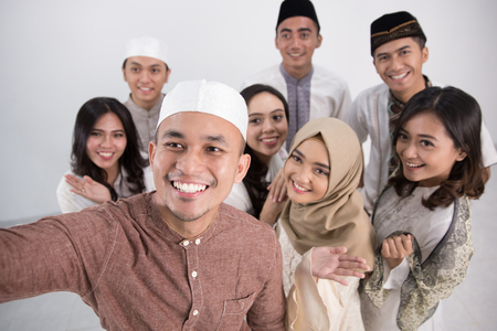 Group of men and woman asian muslimの写真素材