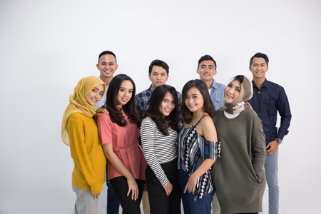 Together with friendの写真素材