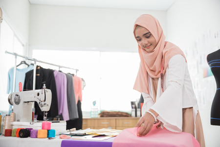 woman tailor in officeの写真素材