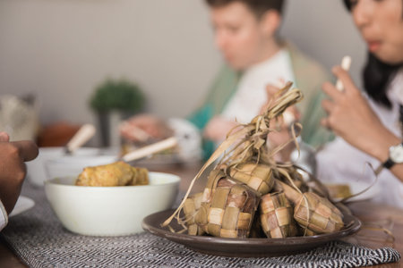 rice cake during eid mubarakの写真素材