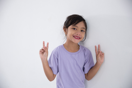 pretty little girl smilingの写真素材