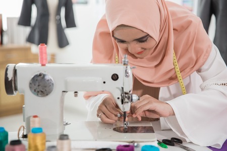 young muslim fashion designerの写真素材