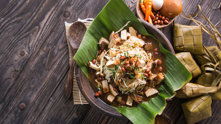 close up of kupat tahu. indonesian traditional culinaryの写真素材