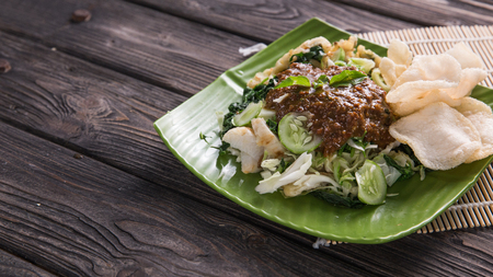lotek. vegetable with peanut sauce. delicious indonesian culinaryの写真素材