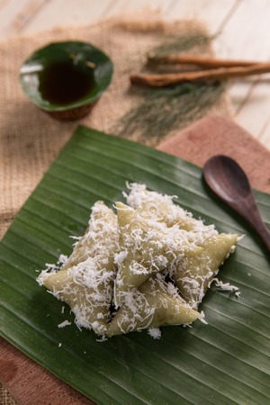 indonesian traditional culinary lupisの写真素材