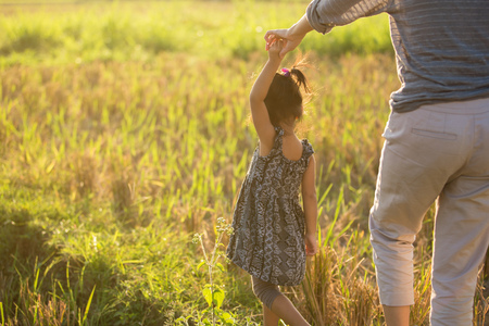 mom and kid exploring natureの写真素材