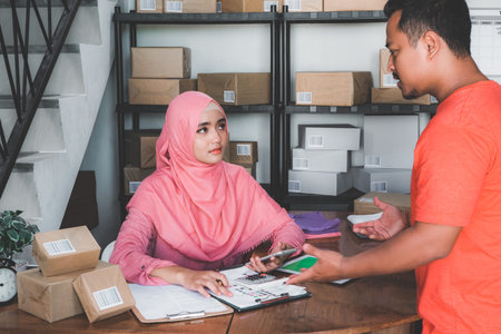 woman working in package delivery accepted many complaint