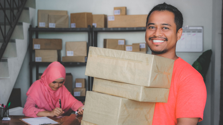 package at delivery service officeの写真素材