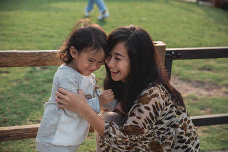 portrait happiness mother and her childの写真素材
