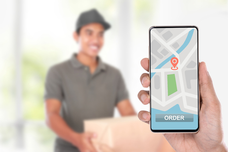 online purchase from smartphoneの写真素材