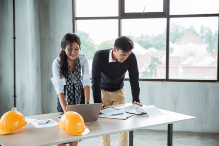 architect discussing their project in the office