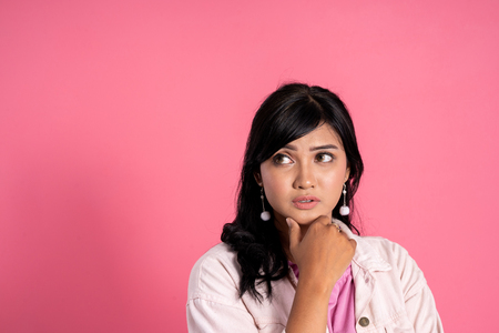 woman thinking for new ideaの写真素材