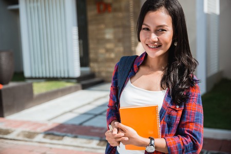 attractive college student portraitの写真素材