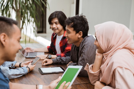 Group of friends office meeting togetherの写真素材