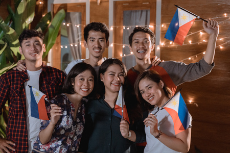 friend celebrating philippines national independence dayの写真素材