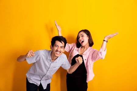 spirit of young asian coupleの写真素材
