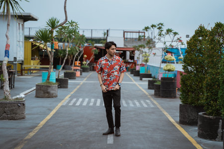 pose of handsome man wearing casual clothes
