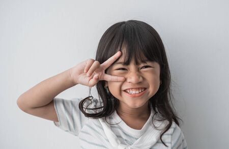 asian cute little girlの写真素材