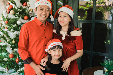 family celebrating christmas together