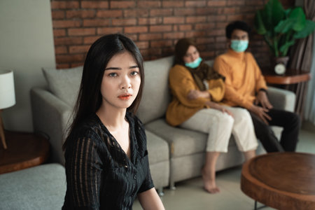 woman withdraw herself on social interaction