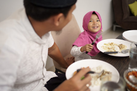 muslim family dinner break fasting together