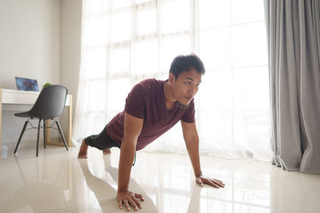 man push up from home