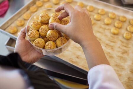 pineapple tart cake fresh from the oven. nastar cakeの写真素材