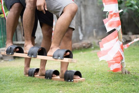 image of many legs participating in the bakiak race
