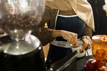 barista process making coffee concept.の写真素材